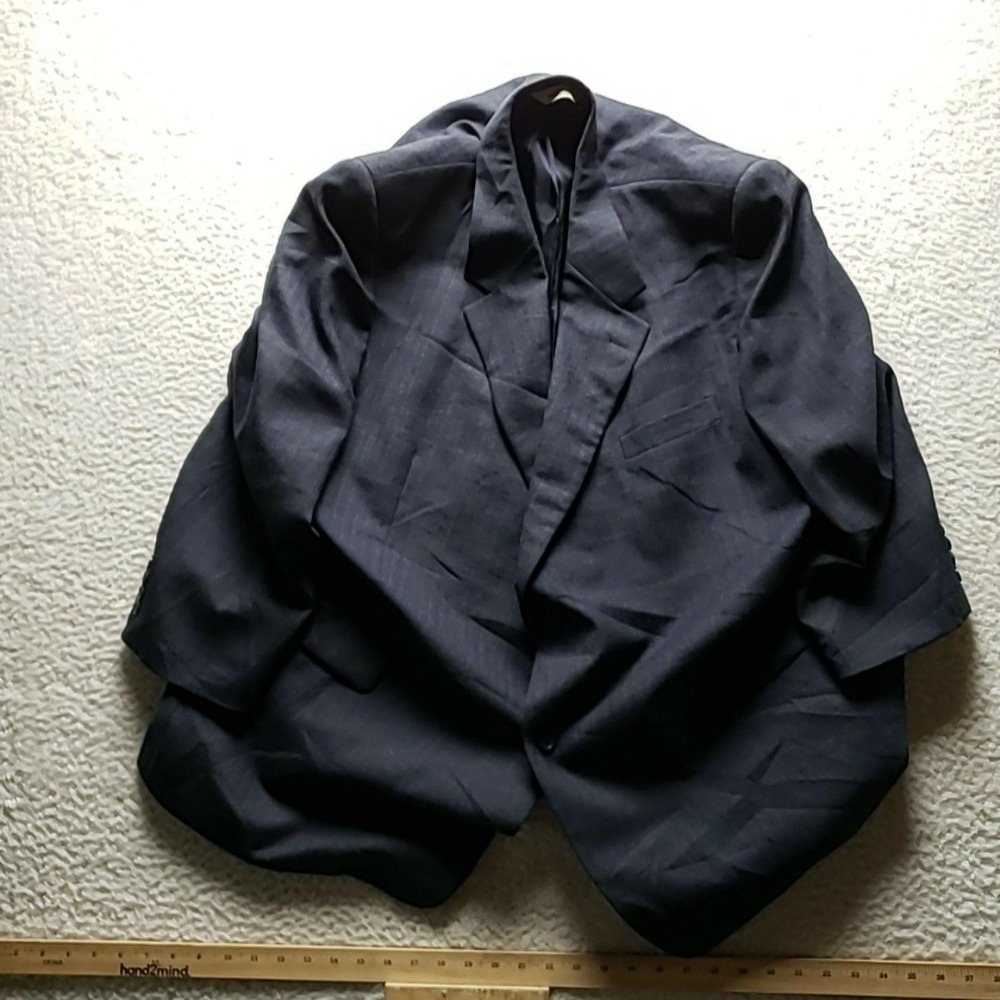 Pronto Uomo Blazer Mens 52 Regular Blue 100% Wool Sport Coat Jacket Classic Fit